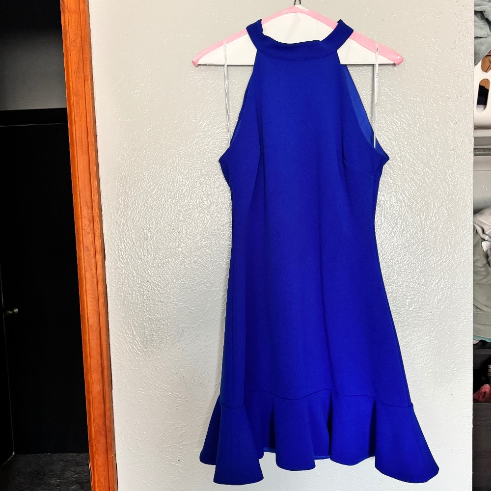 Lulu Royal Blue Halter Ruffled Mini Dress XS